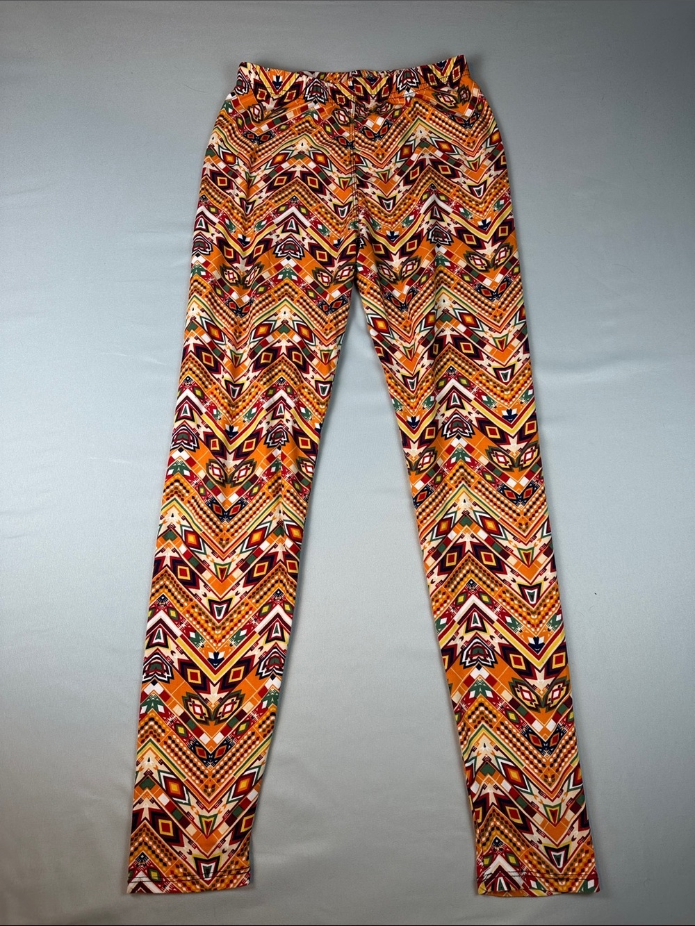 Colorful Aztec Chevron Print Leggings - Multicolor